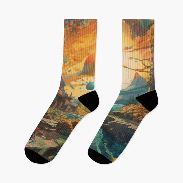 Item preview, Mountain City Born from Color Splashes designed and sold by ImaginationbyAI.