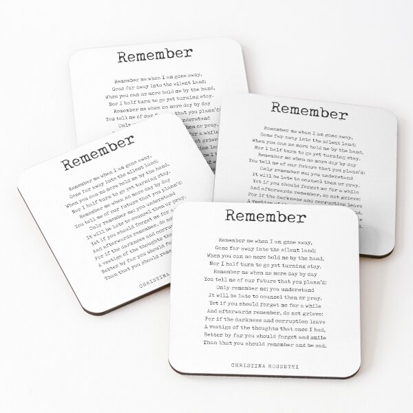 Item preview, Remember - Christina Rossetti Poem - Literature - Typewriter Print 1 designed and sold by Studio Grafiikka.