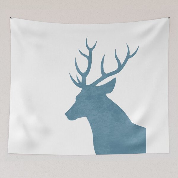 Artikelvorschau, Blaue Hirsch Silhouette - Skandinavisches Kinderzimmer Dekor - Tierfreunde - Für Kinderzimmer - Minimal entworfen und verkauft von Studio Grafiikka.