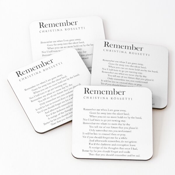 Item preview, Remember - Christina Rossetti Poem - Literature - Typewriter Print 1 designed and sold by Studio Grafiikka.