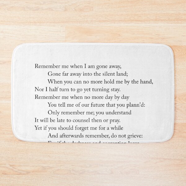 Item preview, Remember - Christina Rossetti Poem - Literature - Typewriter Print 1 designed and sold by Studio Grafiikka.