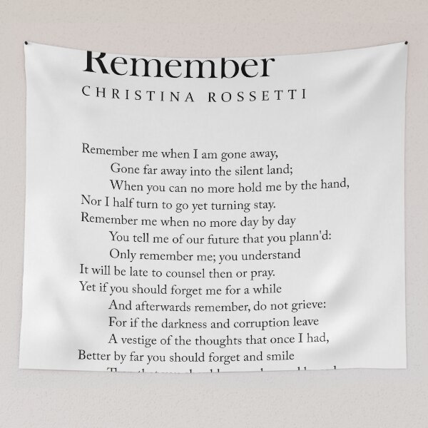 Item preview, Remember - Christina Rossetti Poem - Literature - Typewriter Print 1 designed and sold by Studio Grafiikka.