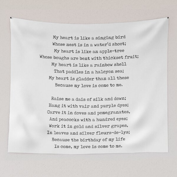 Item preview, A Birthday - Christina Rossetti Poem - Literature - Typewriter Print 2 designed and sold by Studio Grafiikka.