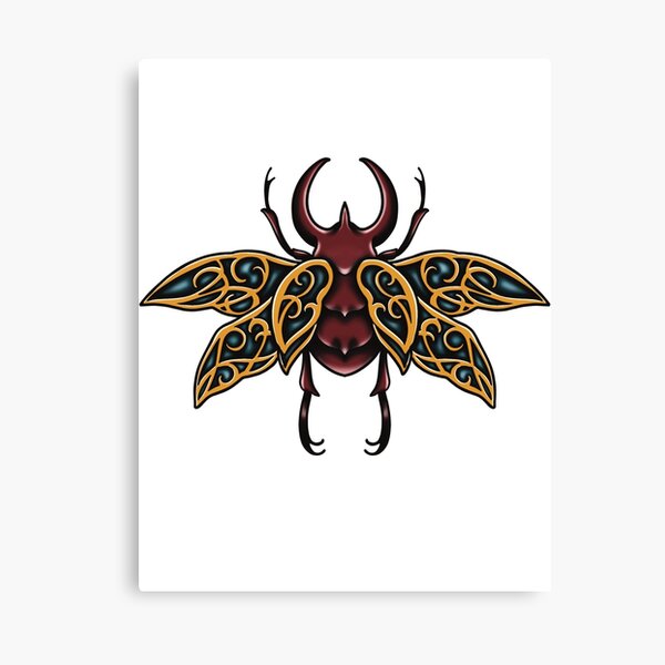 Stag Beetle With Skull  Tattooed Now 