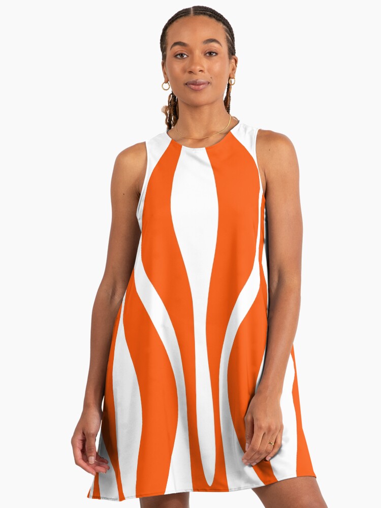 Mid Century Modern Abstract Lounge Pattern in Orange and White" A-Line Dress  for Sale by kierkegaard | Redbubble