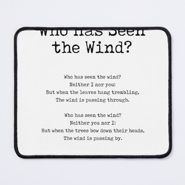 Item preview, Who Has Seen the Wind - Christina Rossetti Poem - Literature - Typewriter Print 2 designed and sold by Studio Grafiikka.
