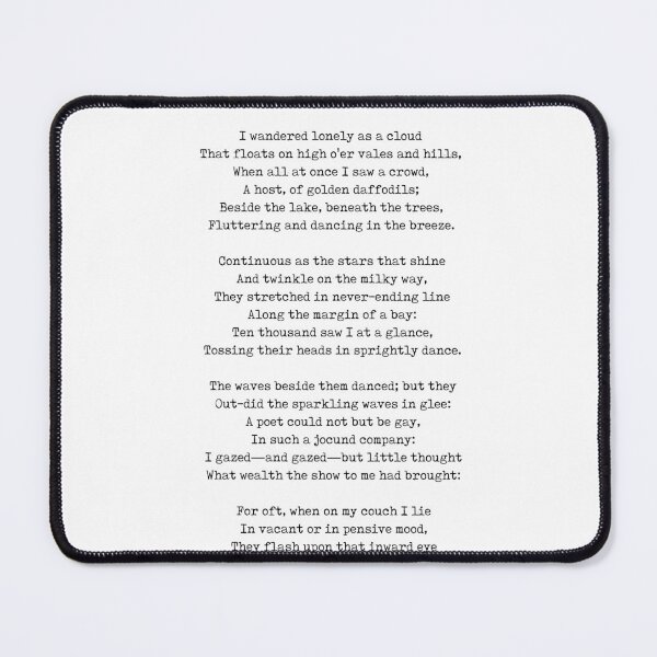 Item preview, I Wandered Lonely as a Cloud - William Wordsworth Poem - Literature - Typewriter Print 1 designed and sold by Studio Grafiikka.