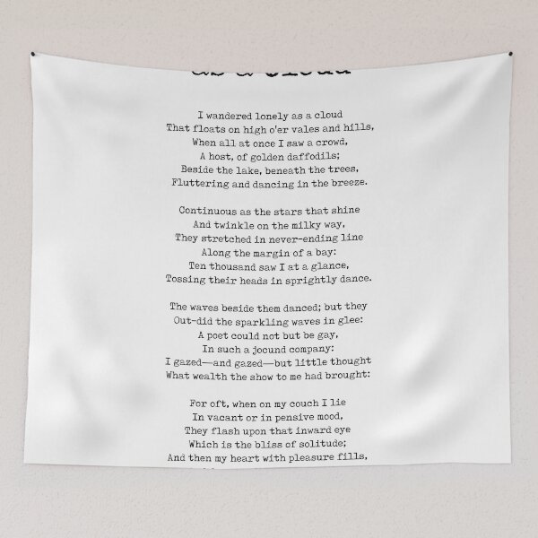 Item preview, I Wandered Lonely as a Cloud - William Wordsworth Poem - Literature - Typewriter Print 1 designed and sold by Studio Grafiikka.