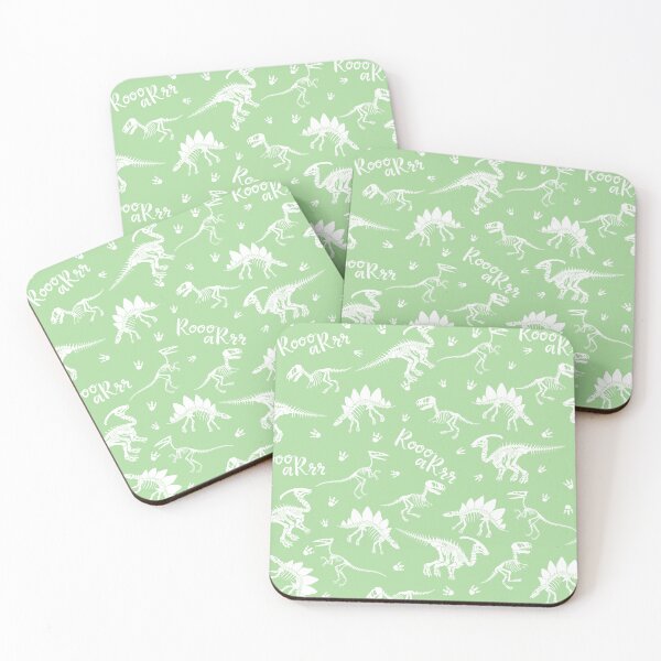 Item preview, Painted Dinos Green and White pattern designed and sold by Ladies-Boutique.