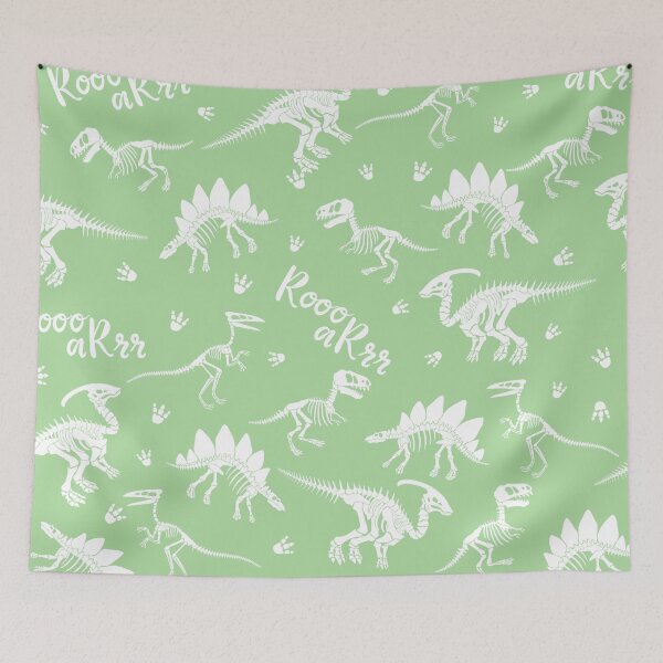 Item preview, Painted Dinos Green and White pattern designed and sold by Ladies-Boutique.