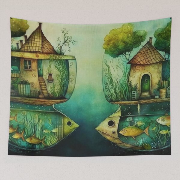 Item preview, Fishtank Islands designed and sold by ImaginationbyAI.