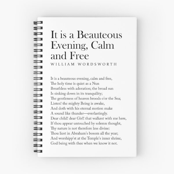 Item preview, It is a Beauteous Evening, Calm and Free - William Wordsworth Poem - Literature - Typography Print 1 designed and sold by Studio Grafiikka.