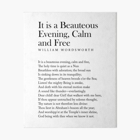 Item preview, It is a Beauteous Evening, Calm and Free - William Wordsworth Poem - Literature - Typography Print 1 designed and sold by Studio Grafiikka.