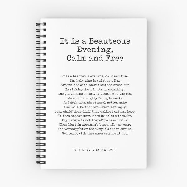 Item preview, It is a Beauteous Evening, Calm and Free - William Wordsworth Poem - Literature - Typewriter Print 2 designed and sold by Studio Grafiikka.