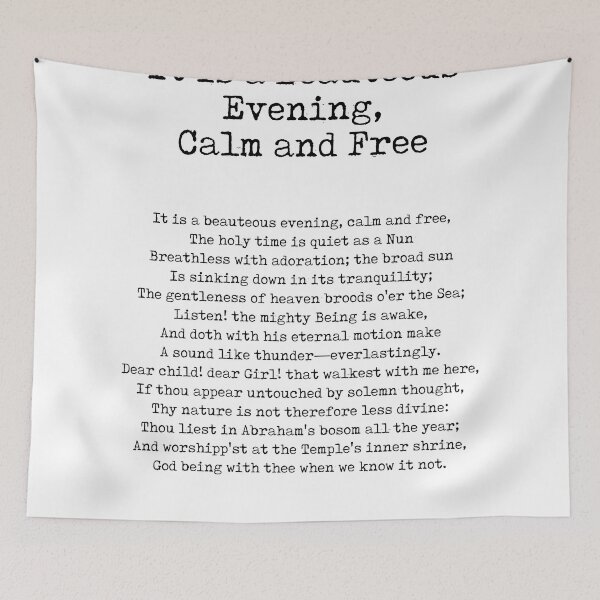 Item preview, It is a Beauteous Evening, Calm and Free - William Wordsworth Poem - Literature - Typewriter Print 2 designed and sold by Studio Grafiikka.
