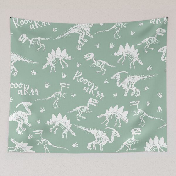 Item preview, Painted Dinos Green and White pattern designed and sold by Ladies-Boutique.