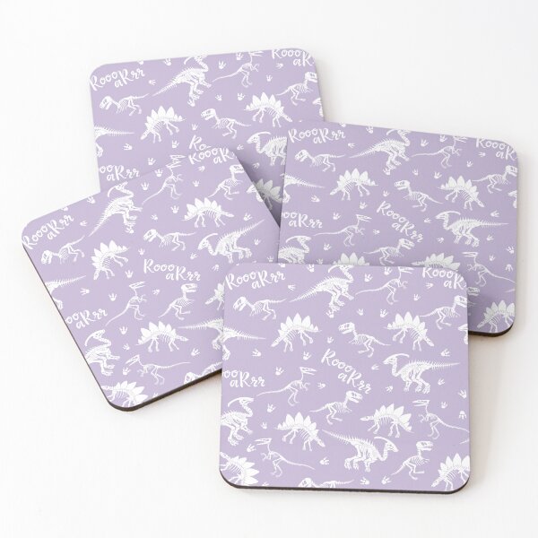 Item preview, Painted Dinos Lilac and White pattern designed and sold by Ladies-Boutique.