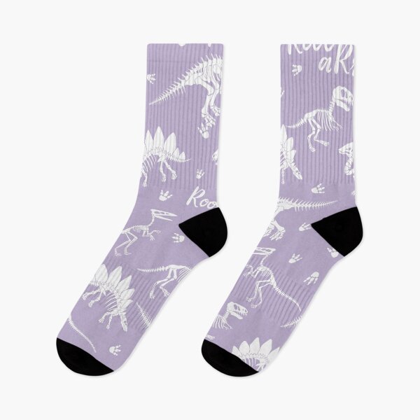 Item preview, Painted Dinos Lilac and White pattern designed and sold by Ladies-Boutique.