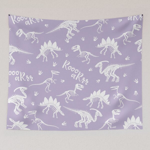 Item preview, Painted Dinos Lilac and White pattern designed and sold by Ladies-Boutique.