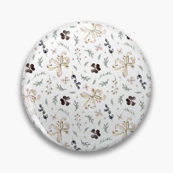 Item preview, Floral dry lily flowers with green leaves watercolor botanical seamless pattern on white background designed and sold by Elena Malgina.