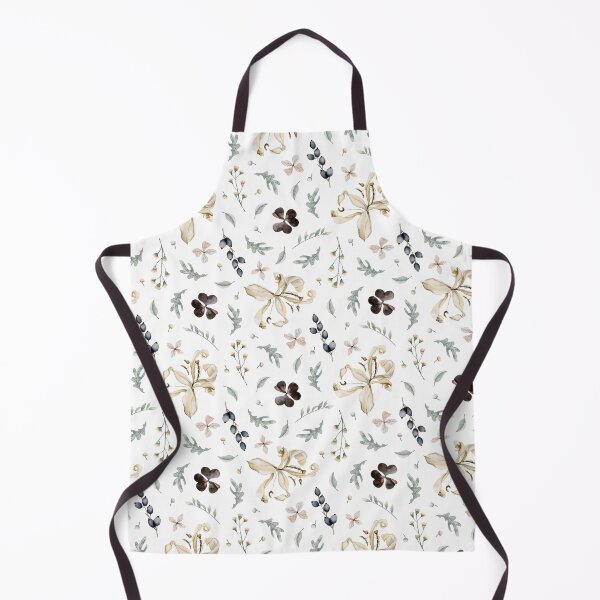 Item preview, Floral dry lily flowers with green leaves watercolor botanical seamless pattern on white background designed and sold by Elena Malgina.