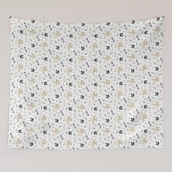 Item preview, Floral dry lily flowers with green leaves watercolor botanical seamless pattern on white background designed and sold by Elena Malgina.