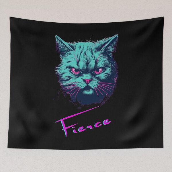 Item preview, Fierce Feline Synthwave Design designed and sold by jmclaren2023.