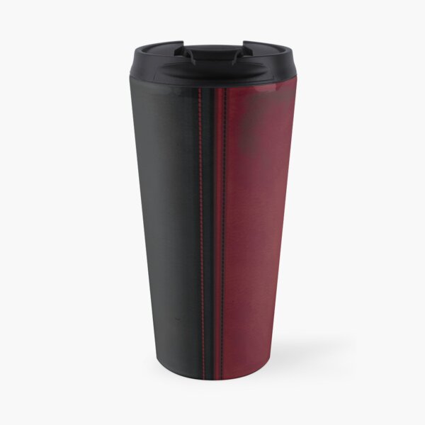 Patchwork Red & Black Leather Effect Motley with Diamond Patches 4 Travel Mug