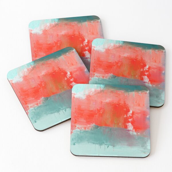 Item preview, Abstract painted red and green art backgrounds designed and sold by MTShoppingLine.
