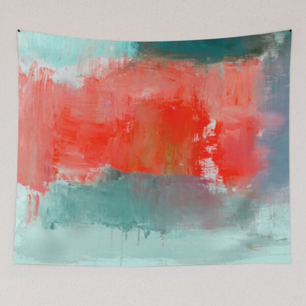 Item preview, Abstract painted red and green art backgrounds designed and sold by MTShoppingLine.