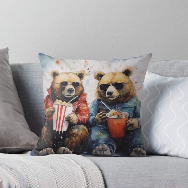 Item preview, Bear's Party: A Playful Print in Soft Watercolors designed and sold by MedusaAiArt.