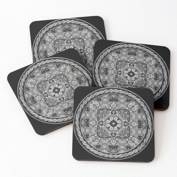 Artikelvorschau, Kaleidoscope Charcoal Cats in Celtic Circle Frame 4 entworfen und verkauft von Swabcraft.