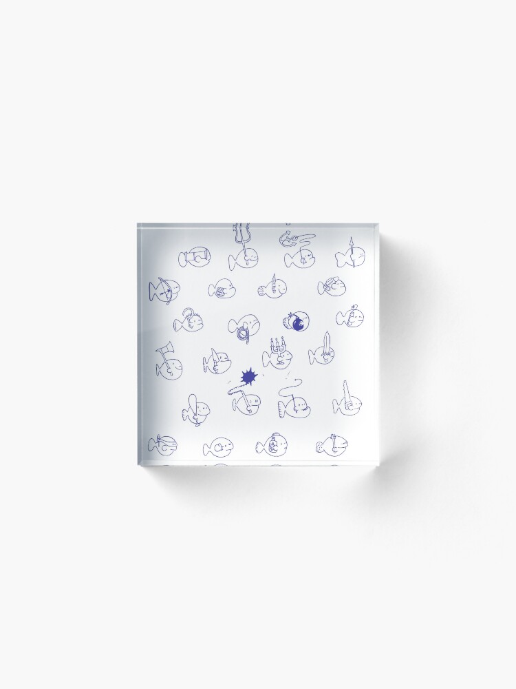 Alternate view of Fish army Acrylic Block