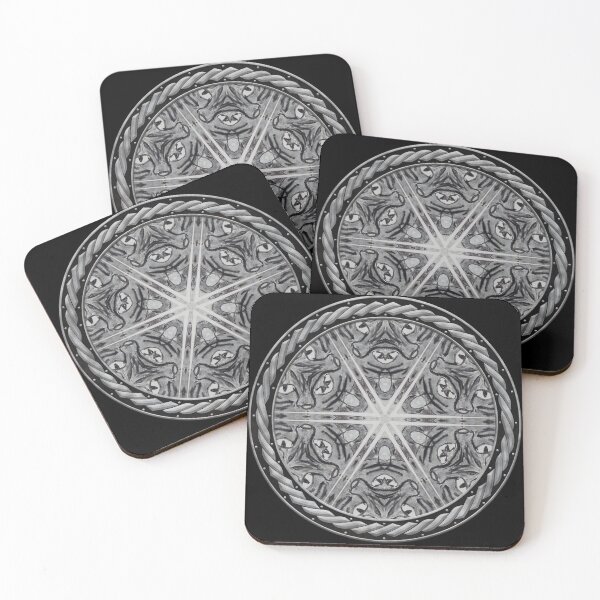 Artikelvorschau, Kaleidoscope Charcoal Cats in Celtic Circle Frame 6 entworfen und verkauft von Swabcraft.
