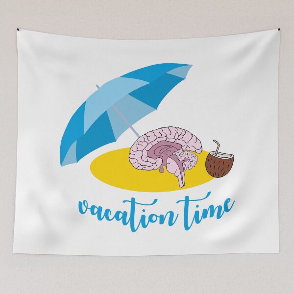 Item preview, Vacation Time. Funny Illustration of Brain on Holiday designed and sold by origoo.