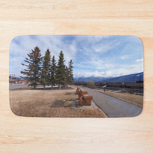 Item preview, Jasper Alberta View Of Trains And Snowy capped Mountains designed and sold by rawshutterbug.