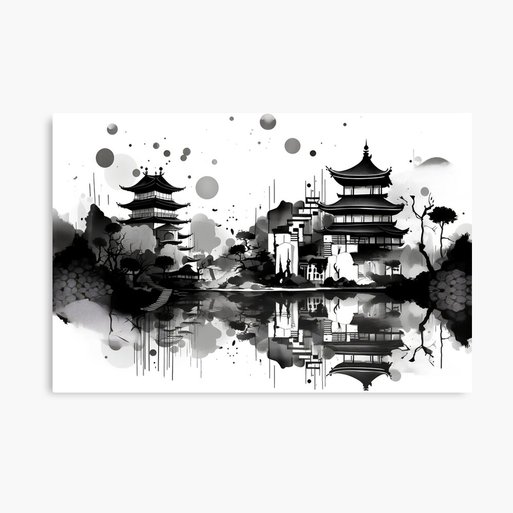 Japanese Abstract Design Japan Art Black and White
