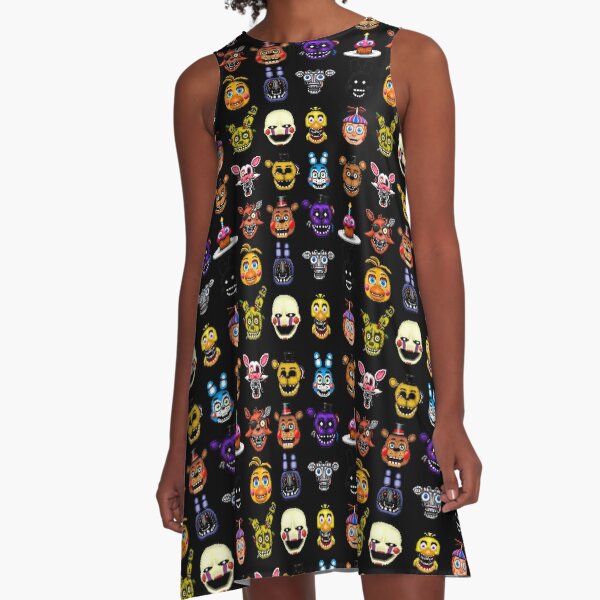 Five Nights at Freddy's - Pixel art - Multiple Characters A-Line Dress