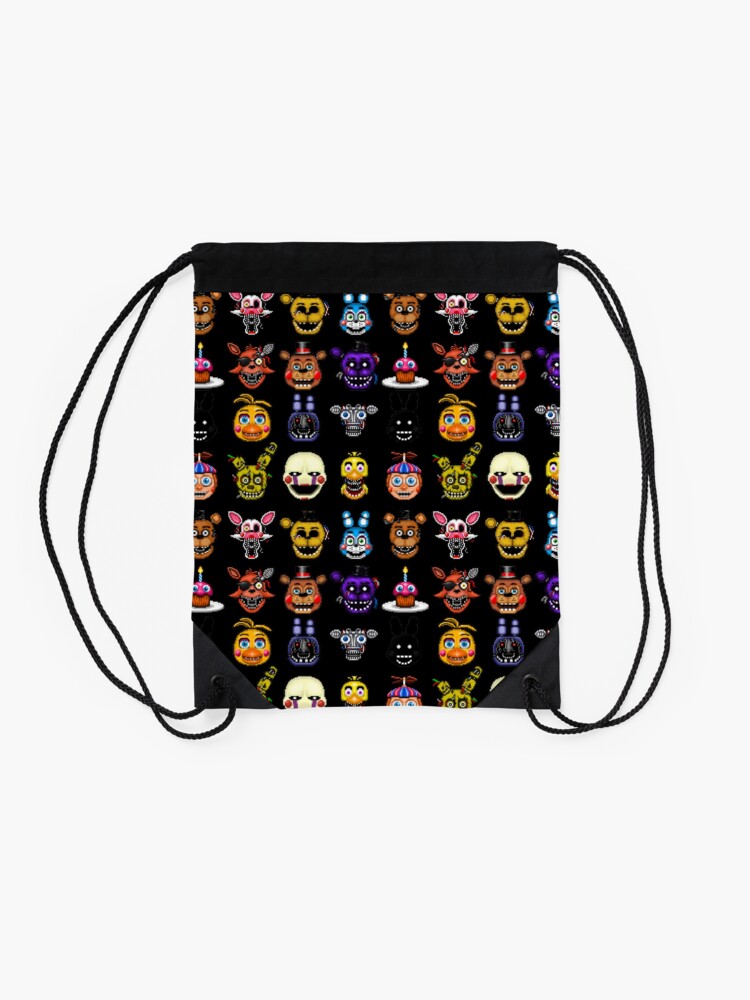 Alternate view of Five Nights at Freddy's - Pixel art - Multiple Characters Drawstring Bag