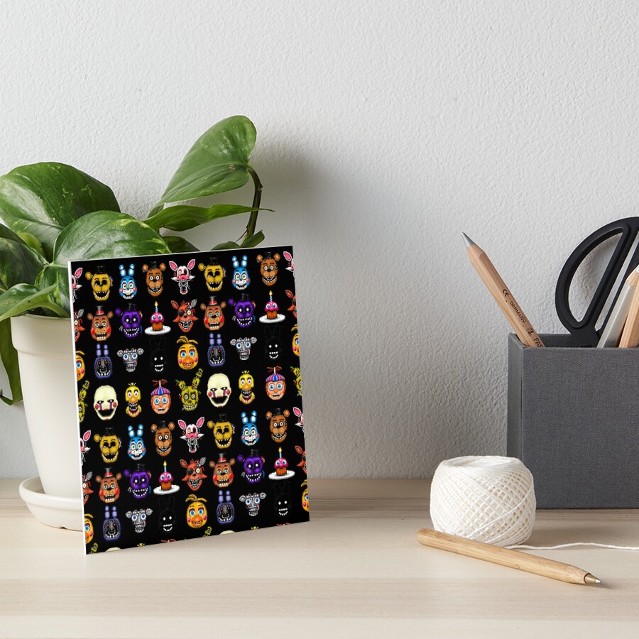 Five Nights At Freddy S Pixel Art Multiple Characters Art Board Print For Sale By