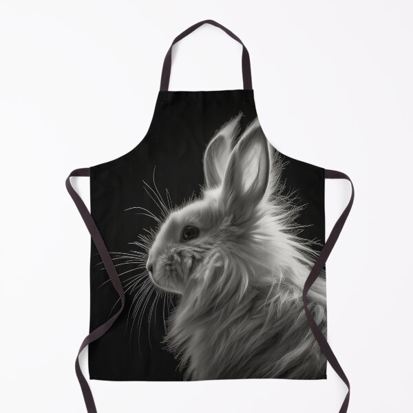 Item preview, Rabbit Lion Head Hairy Cute Animal Black and White Portrait Rabbit Bunny Rabbit Monochrome designed and sold by Univers Noir et Blanc.