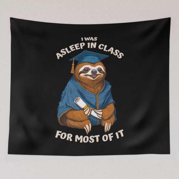 Item preview, Funny Lazy Sloth Senior Graduation Asleep In Class Graduate designed and sold by GrandeDuc.