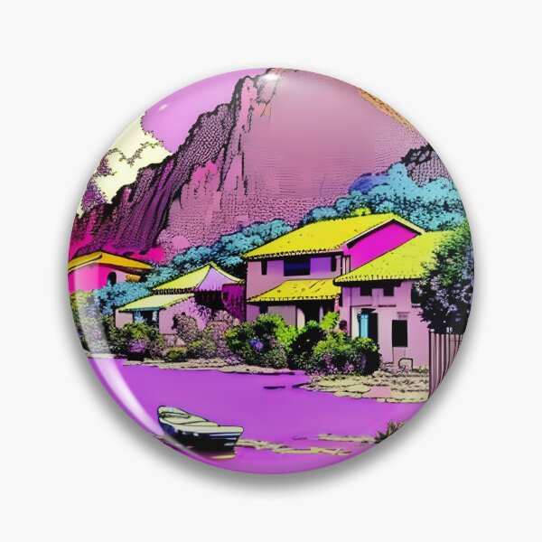 Item preview, Corsican Village between sea and mountain in a retro way designed and sold by JAG2B.