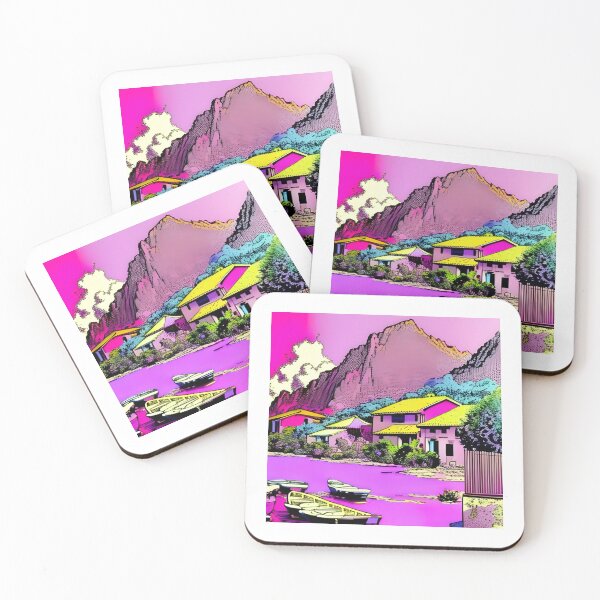 Item preview, Corsican Village between sea and mountain in a retro way designed and sold by JAG2B.