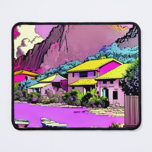 Item preview, Corsican Village between sea and mountain in a retro way designed and sold by JAG2B.
