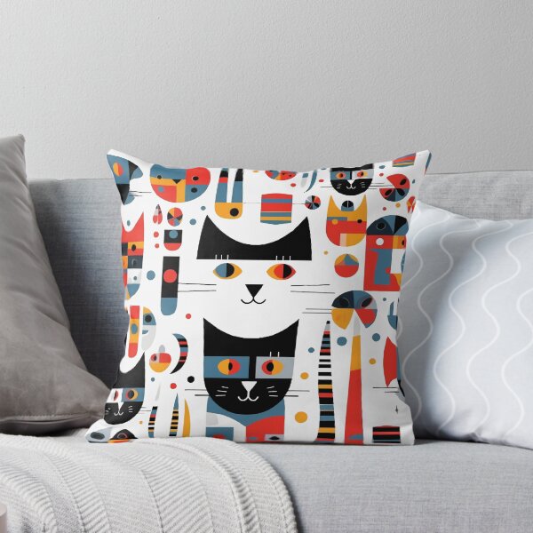 Item preview, Cool Cat Pattern Depicted with Abstract Shapes designed and sold by lessyun.