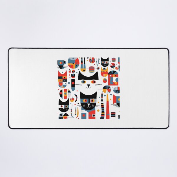 Item preview, Cool Cat Pattern Depicted with Abstract Shapes designed and sold by lessyun.