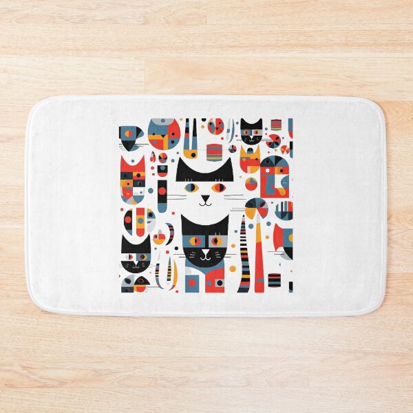 Item preview, Cool Cat Pattern Depicted with Abstract Shapes designed and sold by lessyun.
