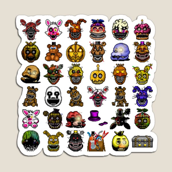 Five Nights at Freddy's 2 - Pixel art - Withered Classics Sticker pack  Sticker for Sale by GEEKsomniac