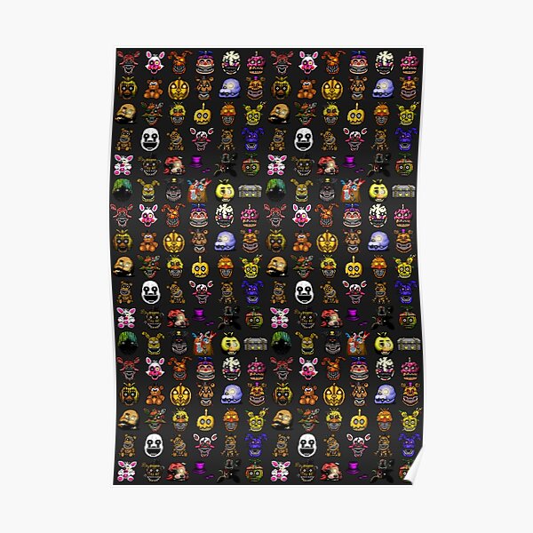 Five Nights at Freddy's - Pixel art - Multiple Characters New Set Poster